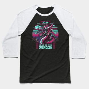 Vaporwave Year of the Dragon Baseball T-Shirt